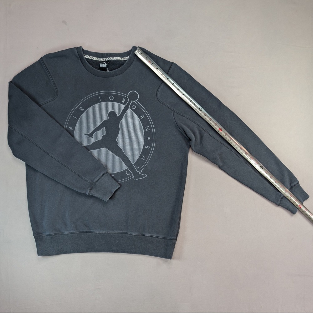 Jordan Flight Club Crewneck Sweatshirt XL Black Fleece Jumpman Graphic - Picture 10 of 13